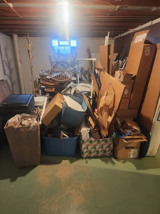 Roll-off dumpster container at job site for 2 Yard Dumpster Rental in Bargersville